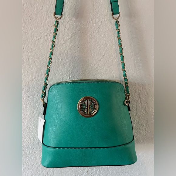 Fashion Emblem Messenger Turquoise Bag - Picture 2 of 8